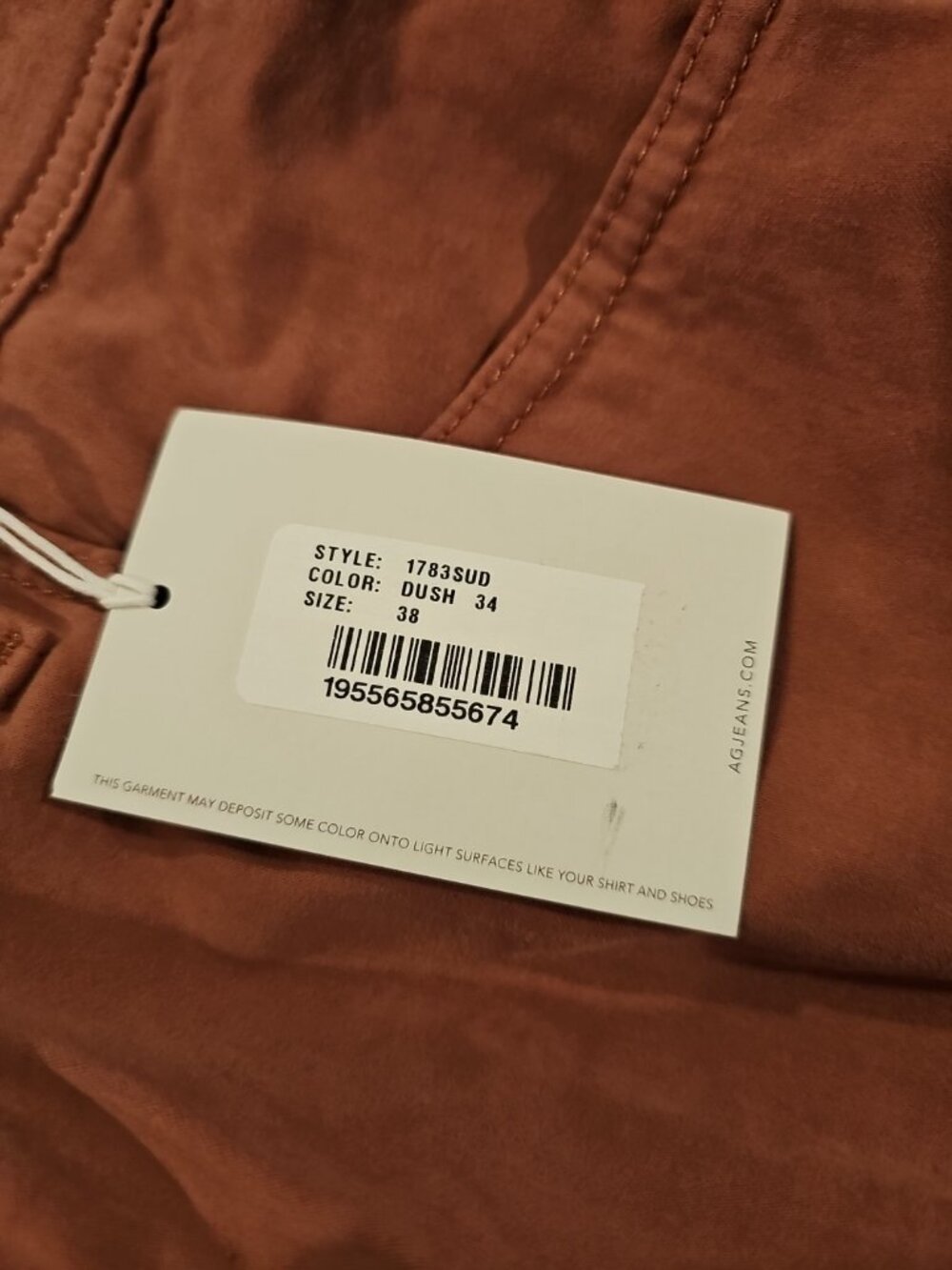 Adriano Goldschmied L132904 Mens Dusty Blush Tellis Slim Fit Twill Pants Size 38 - Picture 4 of 5